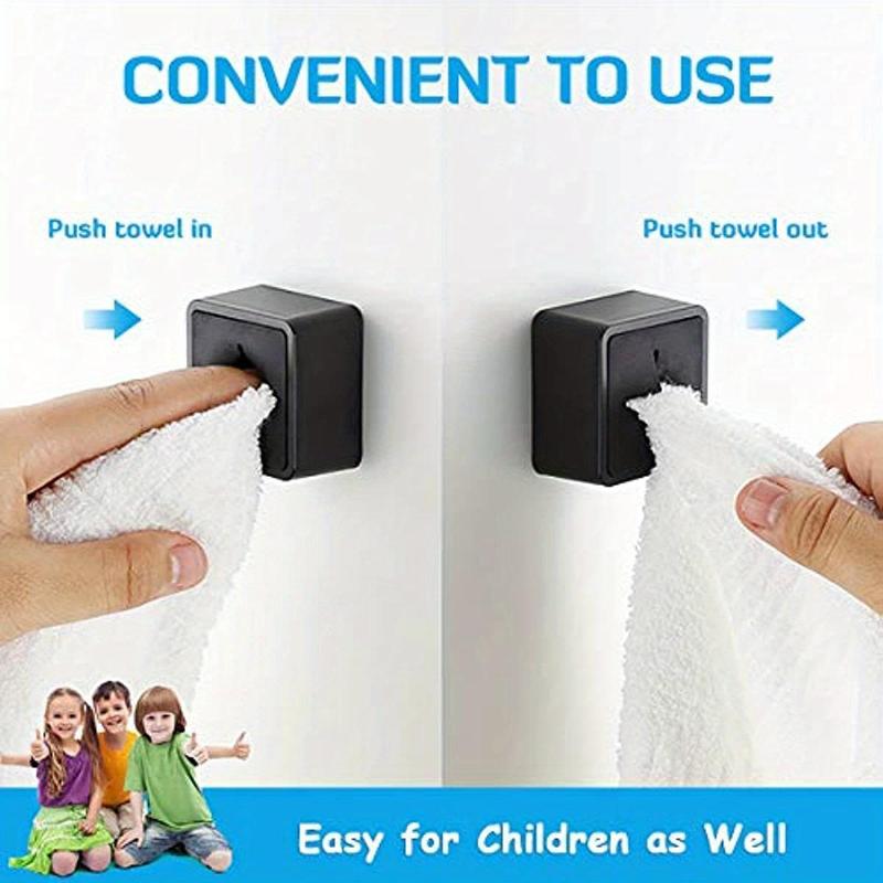 Wall Mounted Towel Hook, 3 Counts set Self Adhesive Towel Rack, Kitchen Towel Holder, Bathroom Towel Holder, Home Organizer