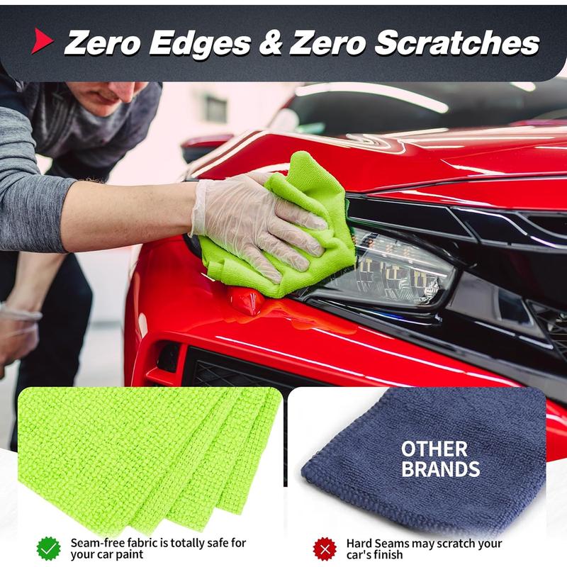 Microfiber Cleaning Cloth, 100 Pack Shop Towels, Micro Fiber Cloth for Cleaning Car, All-Purpose Absorbent Cleaning Rags for Housekeeping, Dust Cloth for Office, Car Wash Towels, 12inx12in