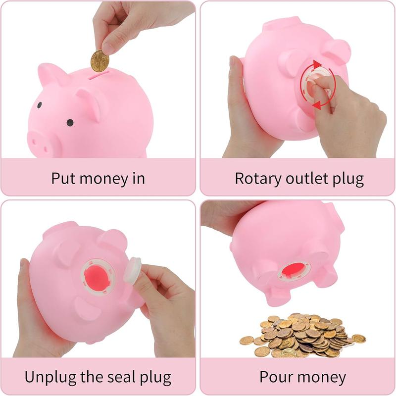 Piggy ,  for Boys and Girls,Unbreakable Plastic Money ,Cute Pig Money Box,Practical Gifts for Birthday, Festival,  Shower