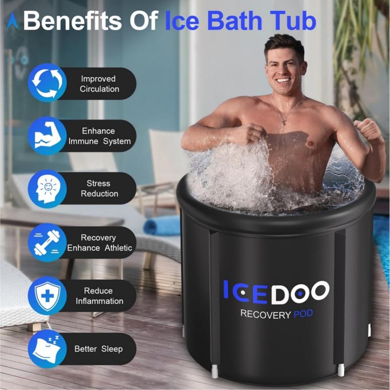 ZHI SHANG01 Ice Bathtub Portable, 119 Gal Large Ice Plunge Tub for Athletes,Multiple Layered Inflatable Cold Tub for Cold Water Therapy Training