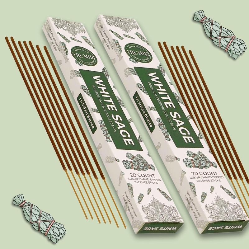 White Sage Incense Sticks for Cleansing - Total 40 Insence-Sticks - Dual Pack of 20 Insense - Inciensos - Inscents - Natural Non Toxic Ingredients - Incents - Incence - Inscense - Insents