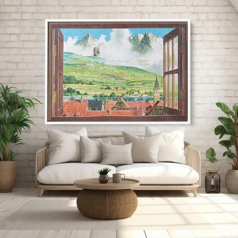 Howl's Moving Castle Poster, Hayao Studio, Castle Poster, How Castle Moving Window Picture, Anime Wall Art Decor Room