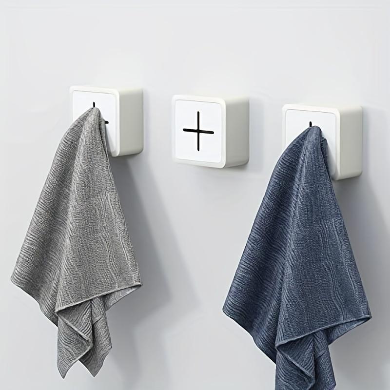 Wall Mounted Towel Hook, 3 Counts set Self Adhesive Towel Rack, Kitchen Towel Holder, Bathroom Towel Holder, Home Organizer