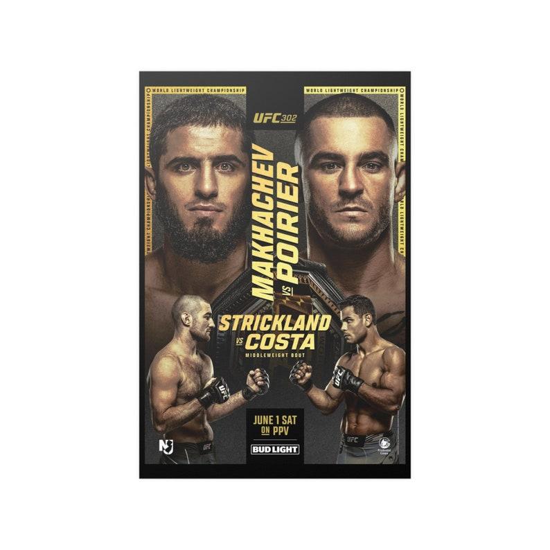 UFC 302 Dustin Poirier vs Islam Makhachev Official Poster Wall Art Costa Strickland