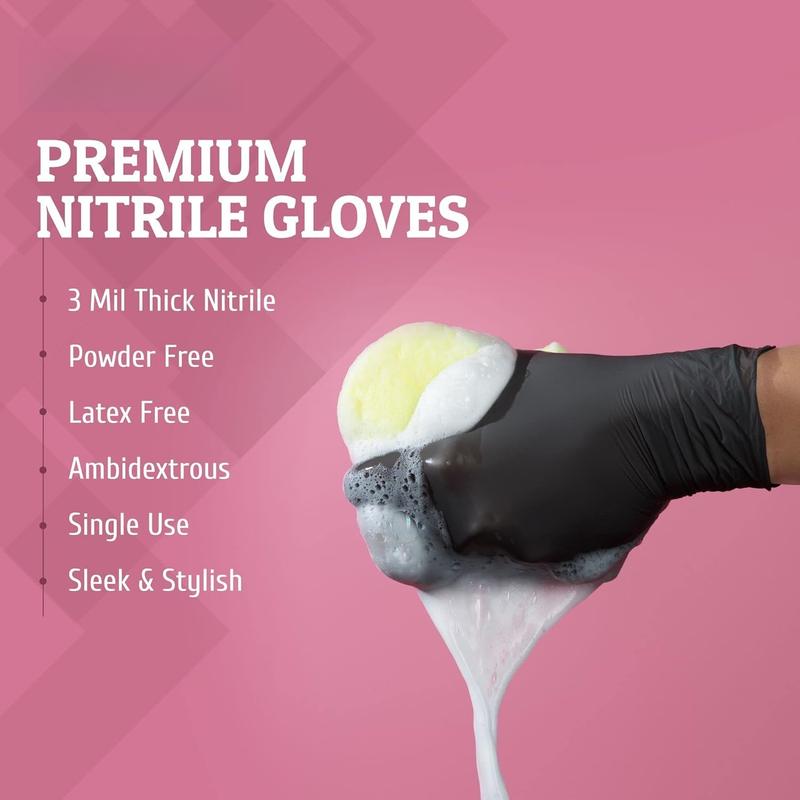 Black  Disposable Gloves - Latex Free BBQ, , Hair Dye, Cooking, Mechanic Gloves