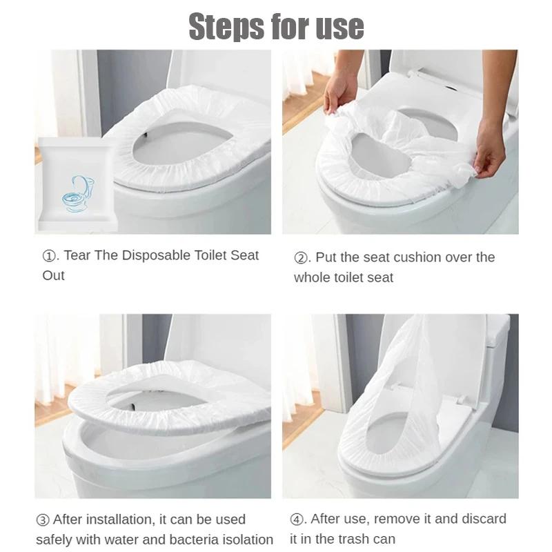 Disposable Waterproof Toilet Seat Cover - Non-Woven Travel Bathroom Protector, Hotel Hygiene Cover with Individual Packaging, Seat Cushion for Comfort