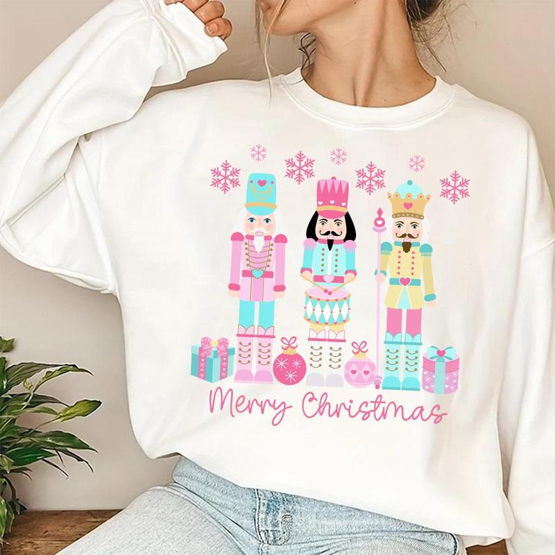 Christmas Iron on Transfer Sticker, 4 Counts set Cute Bow & Santa Claus & Nutcracker & Tree Pattern Heat Transfer Sticker for T-shirt, Sweatshirt