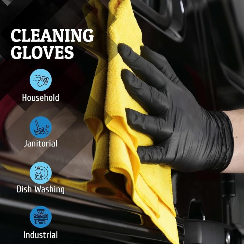 Black  Disposable Gloves - Latex Free BBQ, , Hair Dye, Cooking, Mechanic Gloves