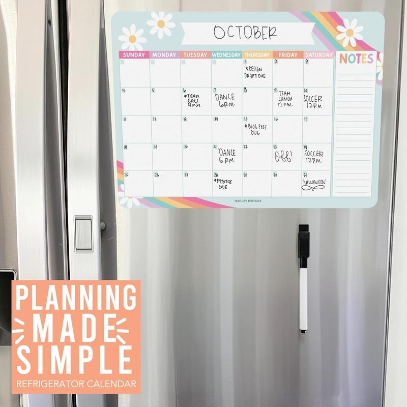 Retro Magnetic Calendar For Refrigerator Dry Erase - Magnetic Fridge Calendar Dry Erase Magnetic Whiteboard For Fridge, Refrigerator Calendar Magnetic Dry Erase Calendar, Magnet Calendar For Fridge