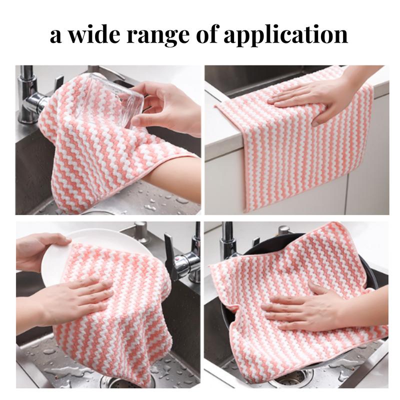 10 Counts Microfiber Cleaning Cloth,Household Dishwashing Cloth,Thickened Cleaning Rag,Absorbent,Suitable for Home, Kitchen and Aut