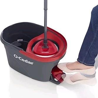 Microfiber Spin Mop & Bucket Floor Cleaning System Refills, Red Gray  3 Microfiber Mop Heads