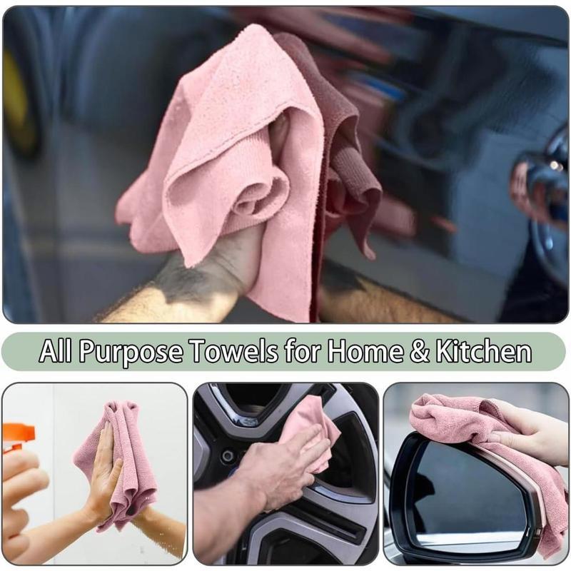 Pink Microfiber Cleaning Cloth Roll! 20 Tear Away Towels, Reusable & Washable for Car, Dishes