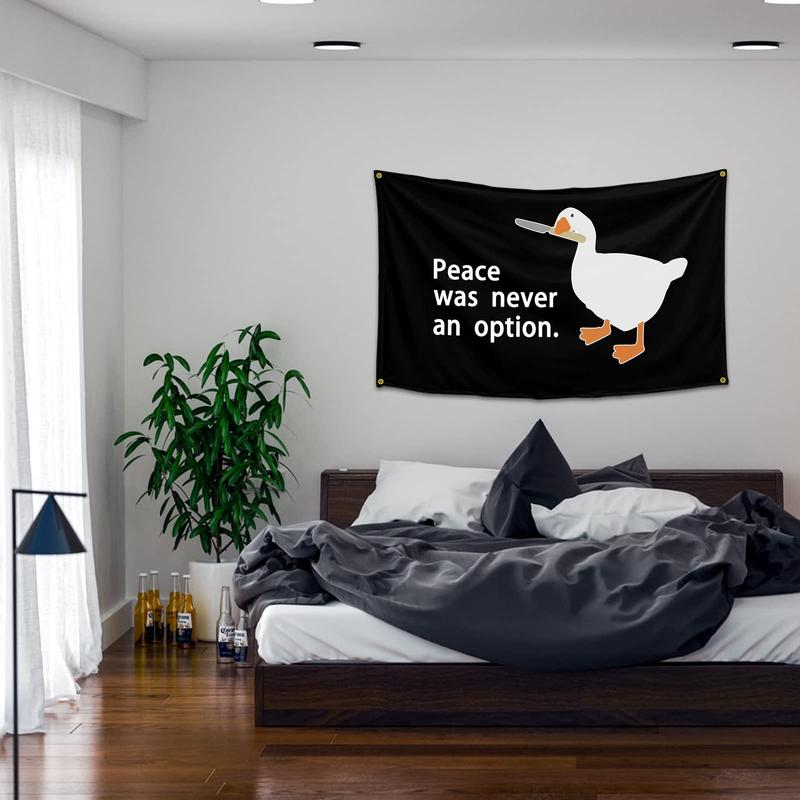 Peace Was Never An Option Flag 3x5 Ft Funny Flags For room Durable Man Cave Wall Flag with 4 Brass Grommets for College Dorm Room Decor