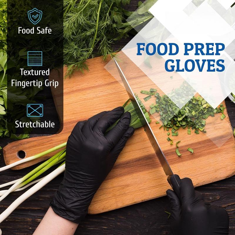 Black  Disposable Gloves - Latex Free BBQ, , Hair Dye, Cooking, Mechanic Gloves