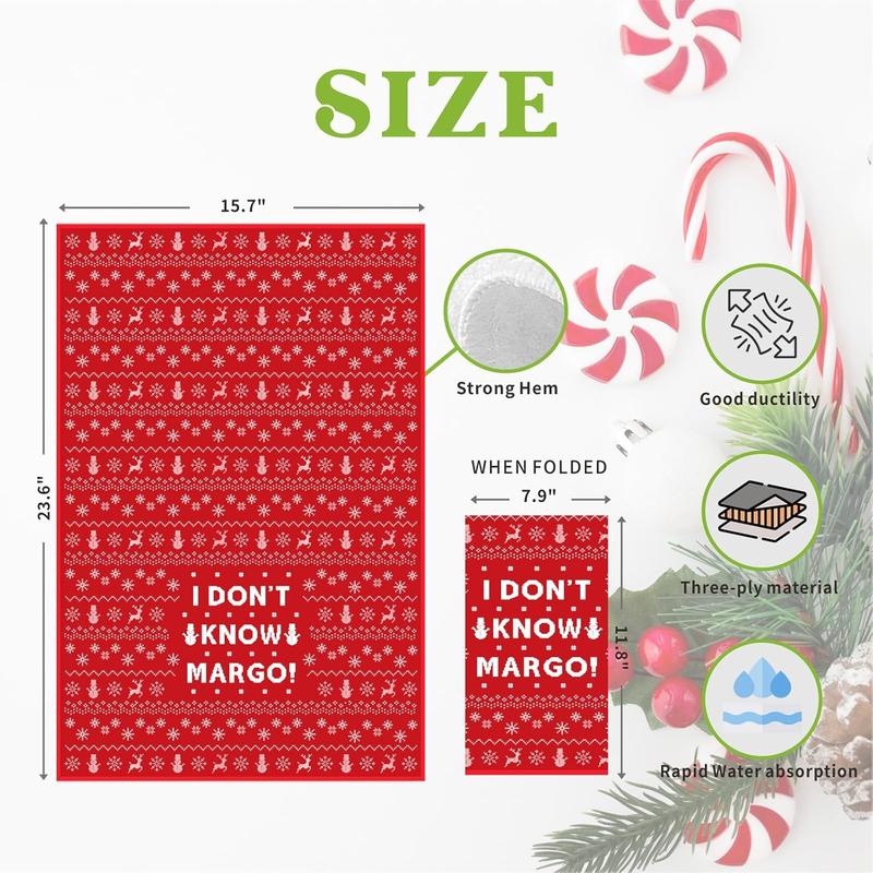 Christmas Vacation Decorations, 2Pcs Funny Christmas Kitchen Towels, Griswold Family Cousin Eddie Christmas Vacation Merchandise, Holiday Bathroom Decor - Why is The Carpet All Wet? I Don't Know Margo