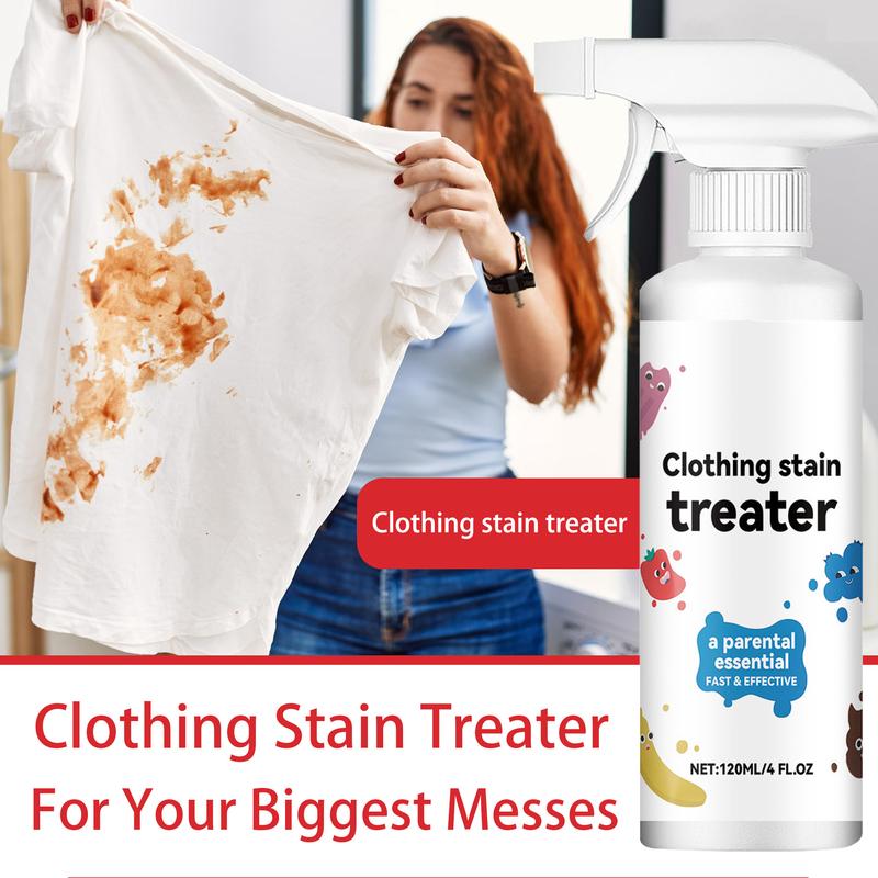 Clothing Stain Treater | Messy Eater Stain Treater | No Dry Cleaning Food, Grease, Coffee Off Laundry, Underwear, Fabric | Newborn & Baby Essentials | 120ML Stain Remover Spray