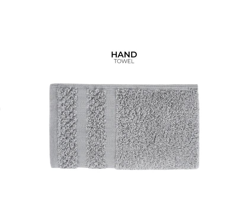 Set of 10 Towels with Upgraded Softness & Durability, Grey Bath Border