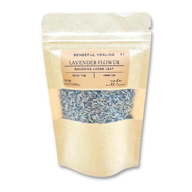 Lavender Flower Smudging Loose Leaf (0.5oz) for Spiritual Energy Work Set Fragrance