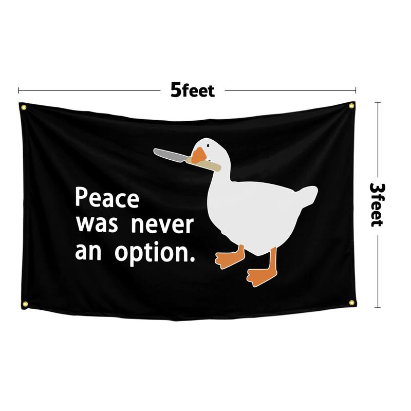 Peace Was Never An Option Flag 3x5 Ft Funny Flags For room Durable Man Cave Wall Flag with 4 Brass Grommets for College Dorm Room Decor