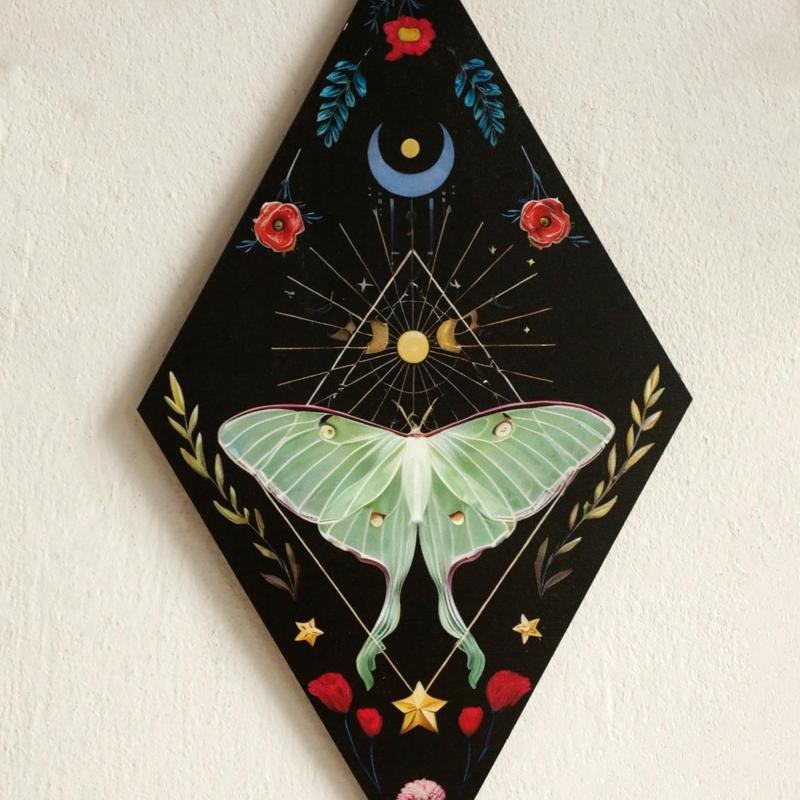 Room Decor Wooden Butterfly & Moon & Star Pattern Wall Art, 3 Counts Boho Style Wall Decor, Halloween Decorations, Wall Hanging Decor for Home Living Room Bedroom, Bedroom Decor