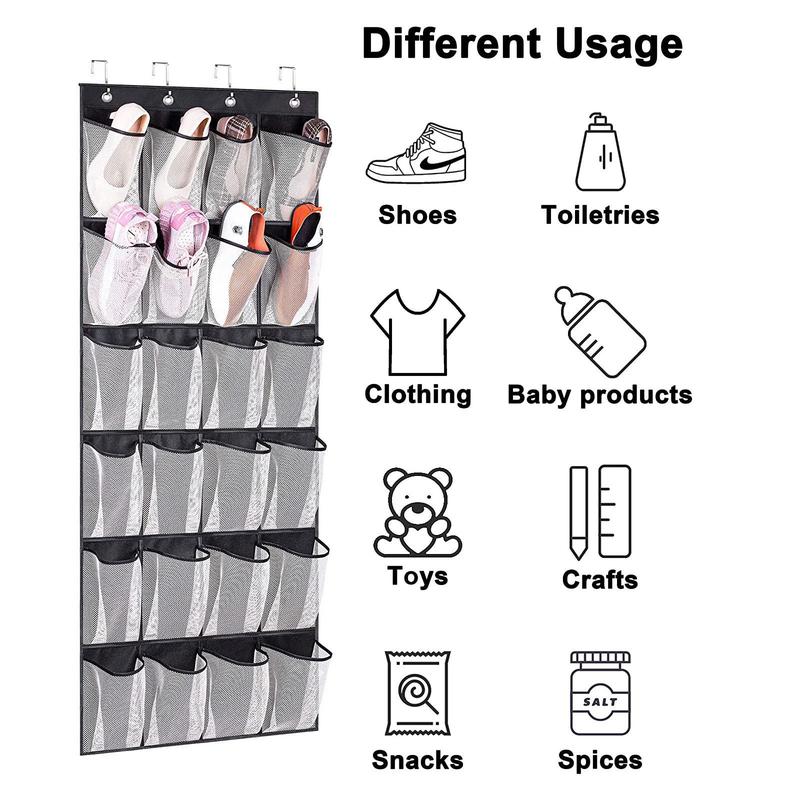 Hanging Storage Bag, 1 Count Multi-grid Clothes Shoes Sundries Storage Bag, Space Saving  Hanging  Household Storage Organizer for Home Bedroom Bathroom Office Dormitory