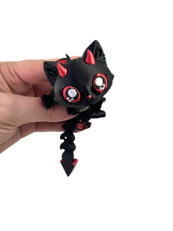 Devil and Angel Cats  - 3d printed - Fantasy Hybrid Angel Kitty and Devil Kitty Figurine