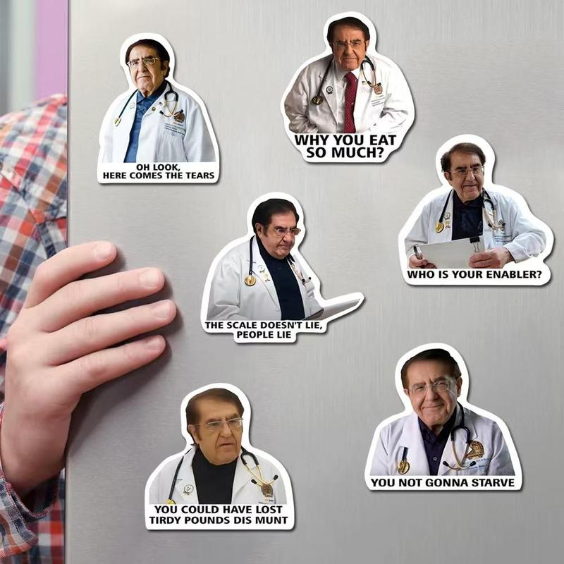 Doctor Themed Fridge Magnet, 12pcs set Creative Funny Doctor Pattern Magnetic Sticker, Decorative Sticker for Home Kitchen Office