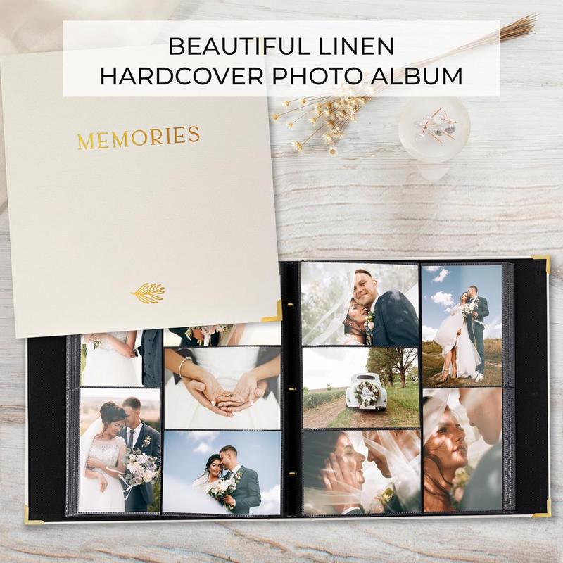 Beautiful Linen Photo Album For 4x6 Photos - Safely Holds Up To 500 Pictures of  Memories - The  Large Photo Book To Store All Pictures of Treasured Family,  or Wedding Moments