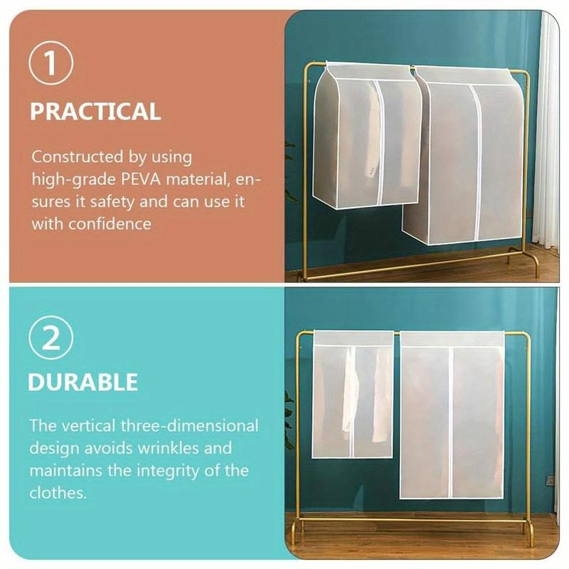 Dustproof Clothes Rack Cover, 1 Count Translucent Clothing Rack Cover, Clothes Storage Bag for Closet Organization and Storage