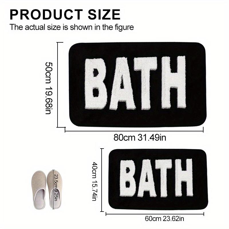 1pc Luxurious Letter Jacquard Embroidery Bathroom Mat - Soft, Thick, and Absorbent Imitation Cashmere Floor Rug with Non-Slip Backing - Machine Washable, Perfect for Shower Room and Bathroom Decoration, Comfortable and Gentle on Feet