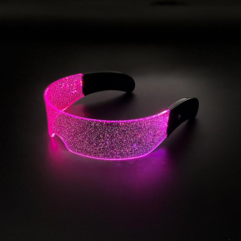 Glitter LED Light Up Glasses, 1 Pair Party Decorative Glasses, Party Supplies for Festival, Birthday, Wedding, Festival Decoration