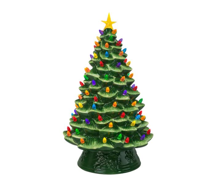 Mr. Christmas. 18 Inch Nostalgic Ceramic Tree - Pink Green White