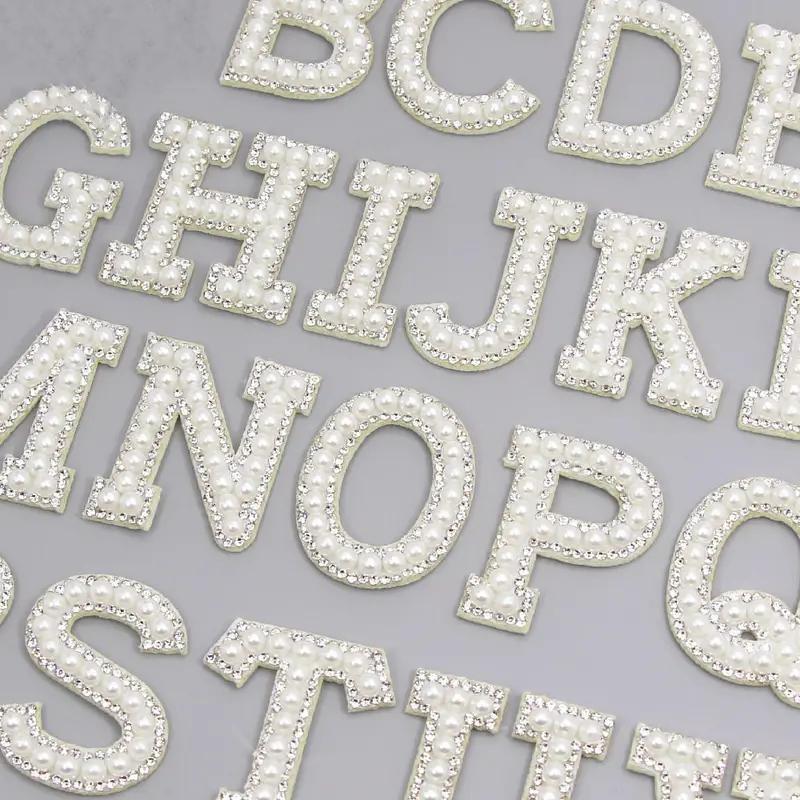 Faux Pearl & Rhinestone Decor Letter Sticker, 1 Count Self-adhesive Letter Decal for DIY Craft Home Decoration, Gifts for Family Friends New House