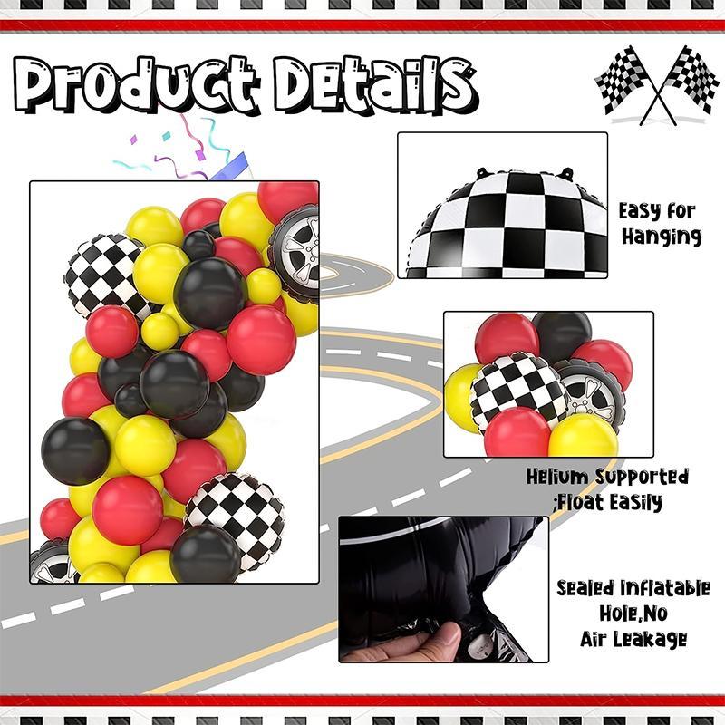 Racing Theme Balloon Garland Arch Kit, 1 Set Party Decoration Balloons, Party Decoration Supplies