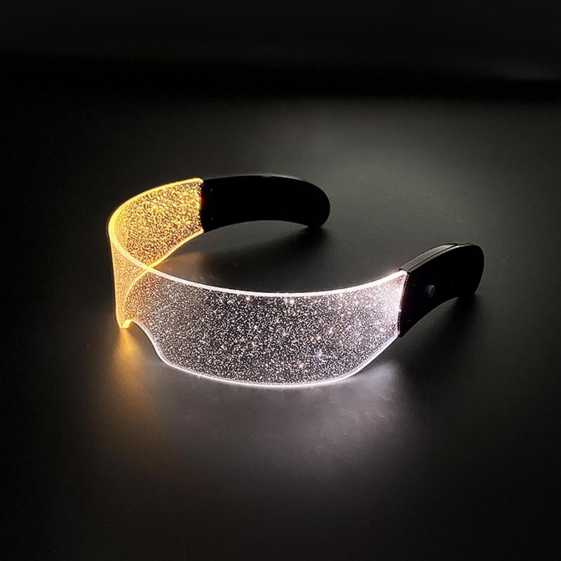 Glitter LED Light Up Glasses, 1 Pair Party Decorative Glasses, Party Supplies for Festival, Birthday, Wedding, Festival Decoration