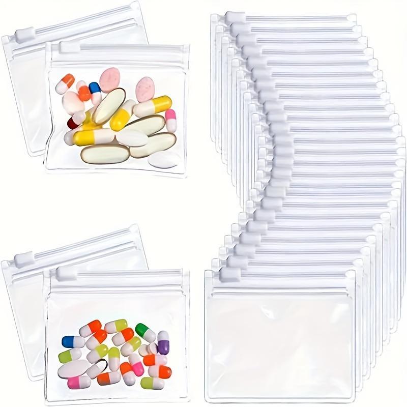 Clear Reusable Pill Storage Bags, 6 Counts Dustproof Zipper Pill Pouch Set, Portable Self Sealed Medicine Organizer for Home & Travel, Summer for Gift,  Pouch Organizer Christmas Gifts, Christmas Decorations