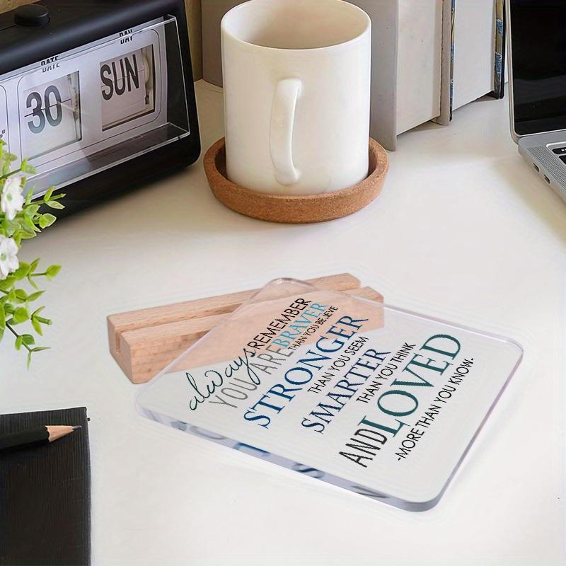 Inspirational Acrylic Sign Plaque, 1 Count Modern Simple Desktop Ornament, Cheer Up Hard Time Gifts, Inspirational Plaques for Daily Holiday Decorations