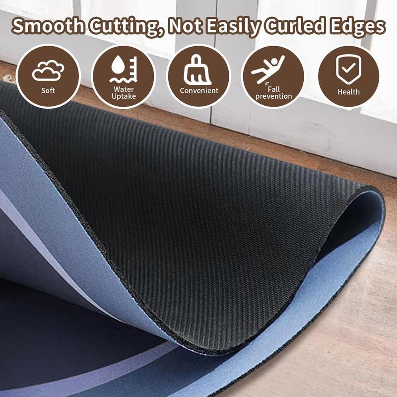 Non-slip bath mat, 1 count soft diatomite absorbent bathroom mat, quick drying bathroom rug for home dorm Hotel