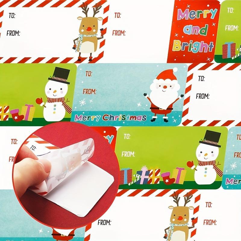 Christmas Gift Label Sticker, 1 Roll Self Adhesive Gift Wrapping Sticker, Gift Decoration Sticker for Christmas Party