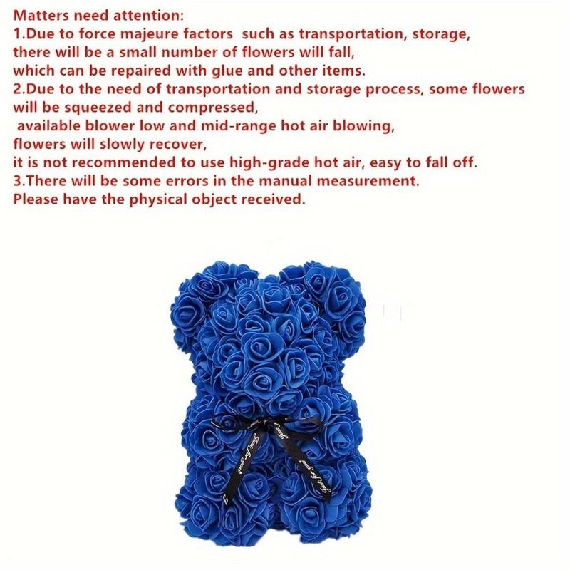 Artificial Rose Bear Design Bouquet, 1 Count Cute Bear Design Fake Flower Bouquet, Decoration Supplies for Home Party Wedding Anniversary Festival