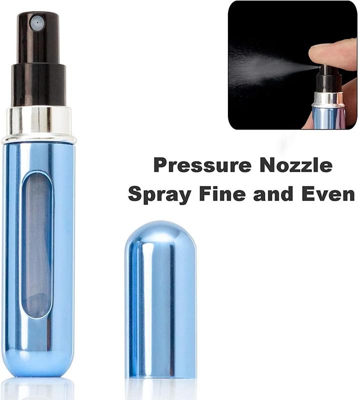 4 count Refillable Perfume Atomizer Bottle, Travel Perfume Mini Spray Bottles, Cologne Dispenser, Portable Empty Perfume Spray Bottle, Container with Bag