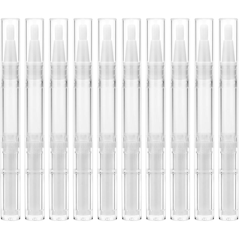 10 Pieces 3ml Transparent Twist Pens, Cuticle Oil Pen Empty Nail Oil Pen with Brush Tip Cosmetic Lip Gloss Container Applicators Eyelash Growth Liquid Tube with 1 Pack 3ml Transfer Pipettes