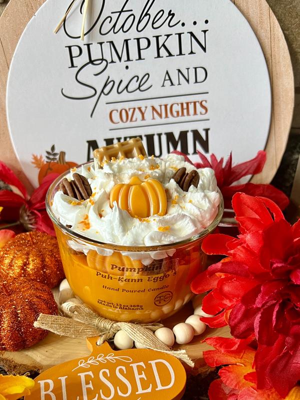 Pumpkin Puh-Kann Eggo's Dessert Candle 13 oz