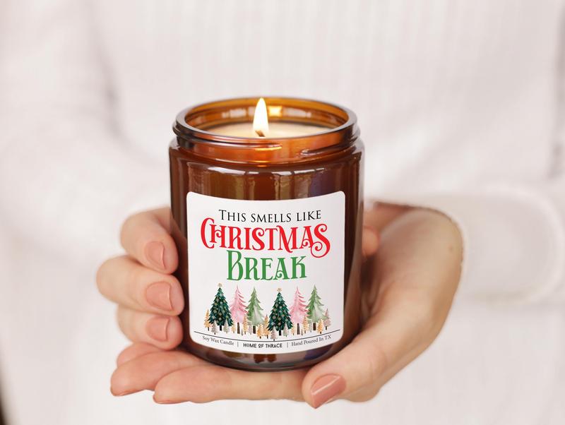 This Smells Like Christmas Break Candle, Christmas Gift For Teacher, Teacher Thank You Gift, Funny Teacher Appreciation, Para Gifts, Present