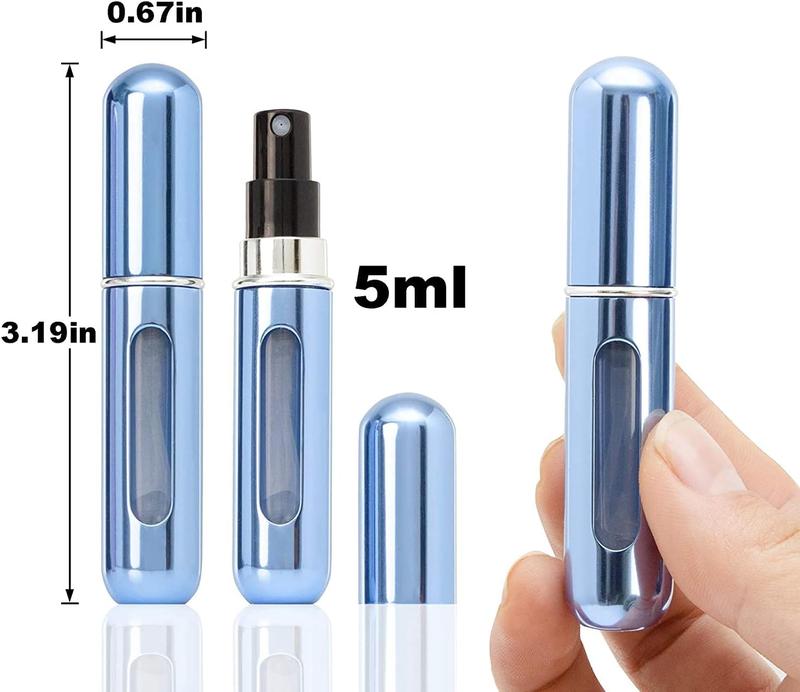 4 count Refillable Perfume Atomizer Bottle, Travel Perfume Mini Spray Bottles, Cologne Dispenser, Portable Empty Perfume Spray Bottle, Container with Bag