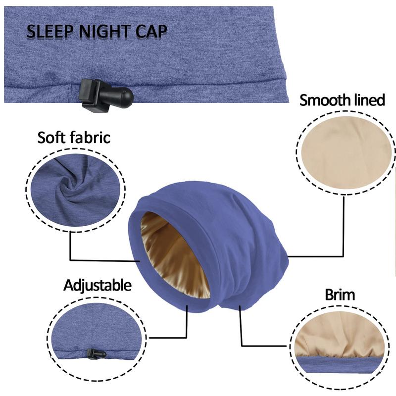 Adjustable Silk Satin Bonnet Hair Wrap for Sleeping - 2 Pcs for Women and Men - Shower