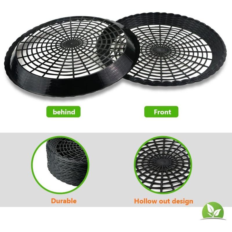 15 Pack 10'' Black Plastic Paper Plate Holder, Hollow Paper Plate Special Holder,Imitation Rattan Weaving Reusable Plate Holder