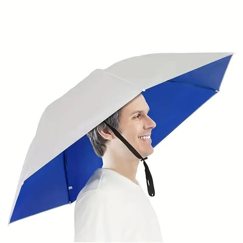 Adjustable Umbrella Hat, Foldable & Hands-free Umbrella Hat, Outdoor Sports Accessories for Fishing, Golf, Camping, Hiking, Walking, Beach Adventures