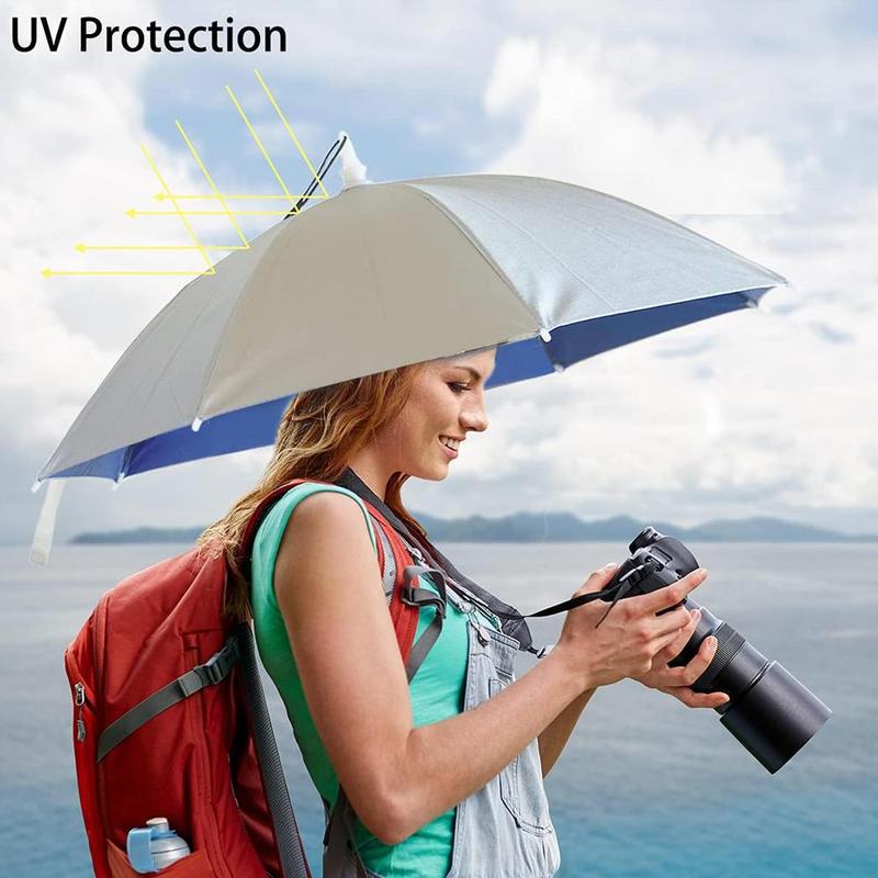 Adjustable Umbrella Hat, Foldable & Hands-free Umbrella Hat, Outdoor Sports Accessories for Fishing, Golf, Camping, Hiking, Walking, Beach Adventures