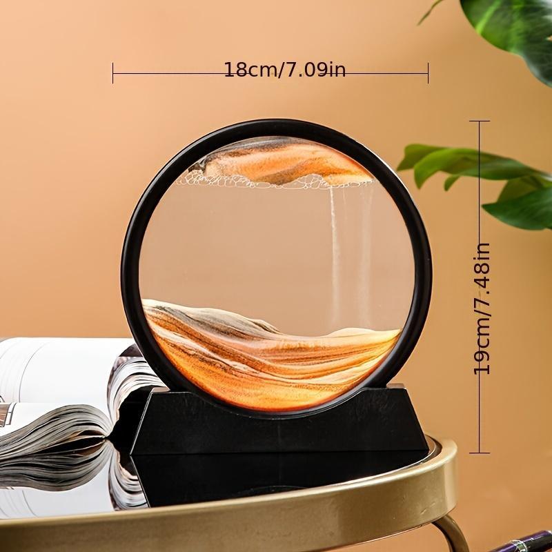 Dynamic Sand Carving Art Decoration, 1 Count Unique Circular Glass Flowing Sand Painting, Perfect Home and Office Decoration, Ideal Gift